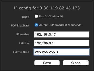 Configuring Moodifier network settings By default all Moodifier units have DHCP enabled, but if you want to configure the network settings manually just click on the edit symbol to the right of the