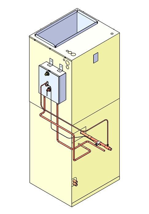 The TXV control box in Figure 8 is positioned external to the air handler, located on (1) the air handler or (2) a vertical mounting surface immediately adjacent to the air handler.