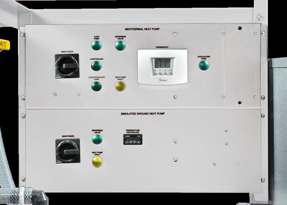 Control Panels Geothermal Heat Pump control panel (both models) and Simulated Ground Heat Pump control panel (46126-A only). indicator lights.