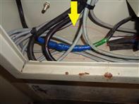 Photograph: Cables are connected in DB-03/WASHING/GF/B-12 without cable shoe.