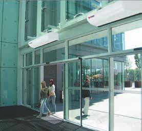 Air curtains The air curtains from VEAB create an effective, separating air trap between two temperature zones, for the entrances of department stores, public spaces, offices, etc.