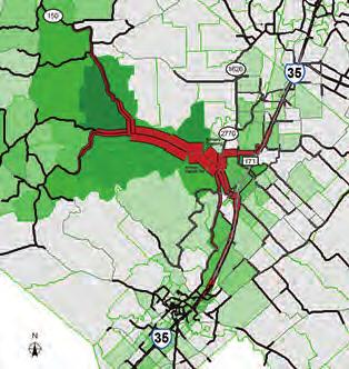 TRAFFIC DEMAND Traffic conditions were studied and modeled based on population projections through the year 2040 for Hays County.