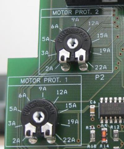 7. Set-up and calibrations MOTORS PROTECTION CALIBRATION Prior to switch the panel on it is necessary to set-up the overload protection with the and PROCEDURE FOR