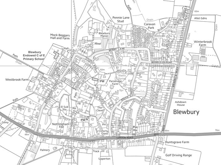 The growth pattern has been mainly Map of Blewbury: 1971 Map of Blewbury: 2010 along Bessel s Way where most of the post war housing