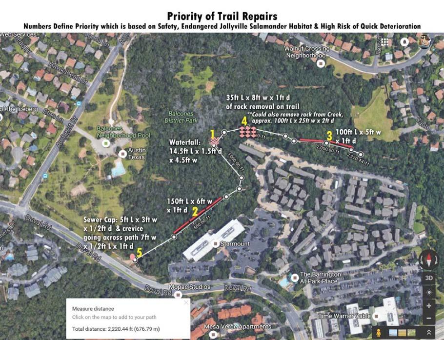 Creekside Trail Repairs Grant We submitted a NPP Grant Application requesting $100,000 - $150,000 to get key trail