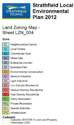 Strathfield Development Control Plan No 20 - Parramatta Rd Corridor Area (September 2005) Strathfield Local Environmental Plan - Land Zoning Map (2012).
