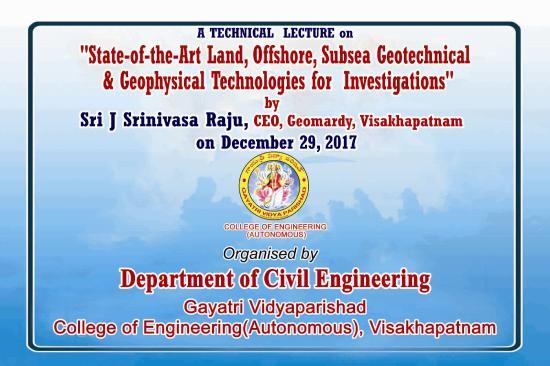 Irrigation Department on 30 th December 2017 Lecture-6:A Technical lecture on State of Art Land,