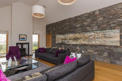 12m (20'1) With semi circular glass wall to maximise views; gas coal effect fire