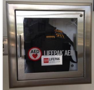 Fire Chief Woodward was tasked with making it happen and City Hall now has its own AED unit mounted in the lobby area (see picture).