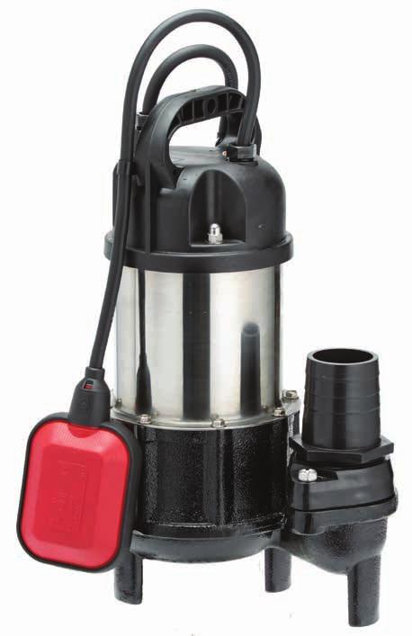 ZSV-15/ Zenox Submersible Vortex Pumps Robust, dirty water pumps Drainage of water containing suspended solids Emptying of sumps and tanks Stainless steel/cast iron