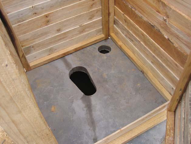 The slab is made with a hole for a vent pipe.