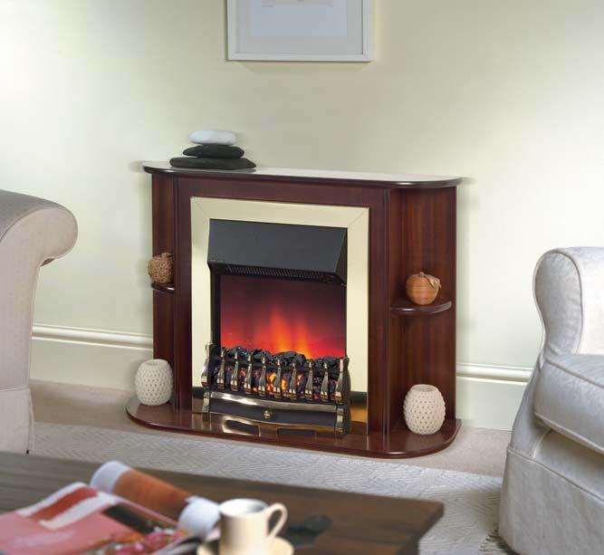 DIMP-15700-SuitesBro-aw 1/10/07 10:05 am Page 13 Wilton Suite Freestanding mini suite with integral Wynford brass fire Mahogany effect surround with integral shelves 1kW and