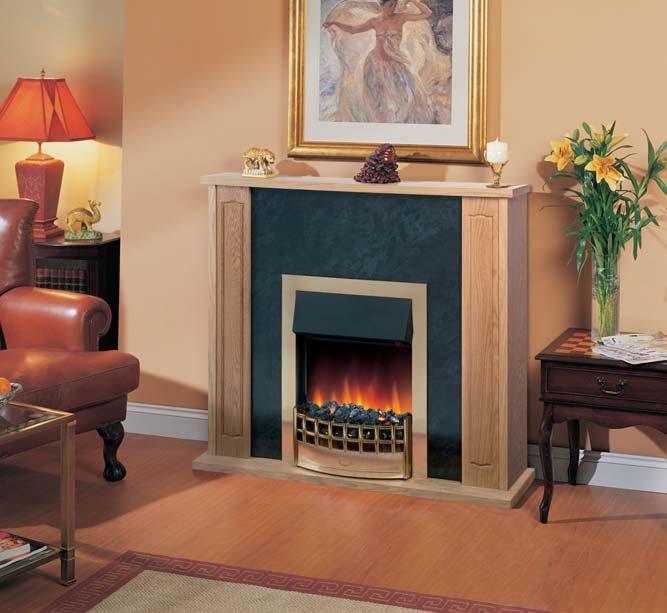 DIMP-15700-SuitesBro-aw 1/10/07 9:54 am Page 5 Branscombe Suite Freestanding suite with integral Optiflame fire Oak effect surround and brass effect fire 1kW and 2kW fan heater with thermostat