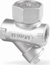 PT0 Thermodynamic Steam Traps DESCRIPTION: Thermodynamic steam trap with inbuilt strainer in full stainless steel construction, best suited for header and main line drains and drip legs.