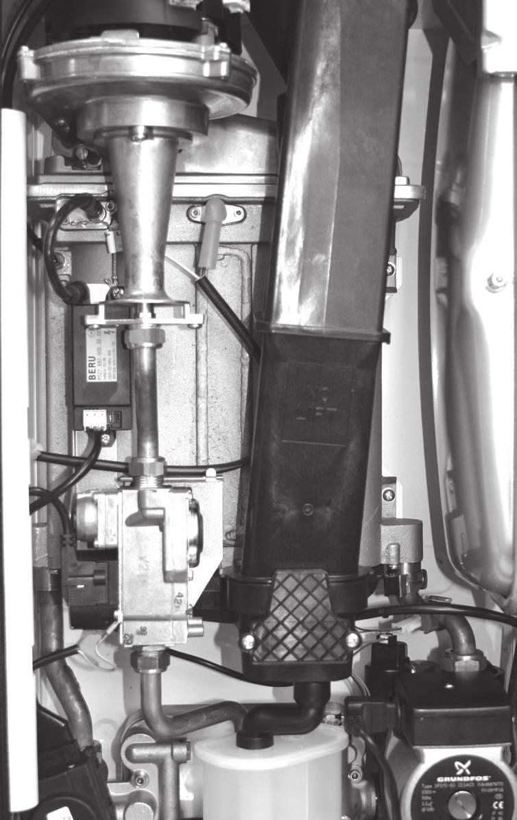 servicing 62 Pump Head Replacement 1. Refer to Frame 40. 2. Drain the boiler. Refer to Frame 55. 3. Disconnect the electrical lead from the pump. 4. Remove the 4 Allen screws retaining the pump head.