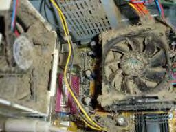 The dust the accumulates on equipment cooling fans and in HVAC