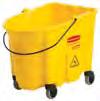 Mop Buckets Constructed of plastic, which resists denting, chipping and peeling New WaveBrake TM design, reduces wave motion when moving buckets, resulting in less spilling and splashing Large pour