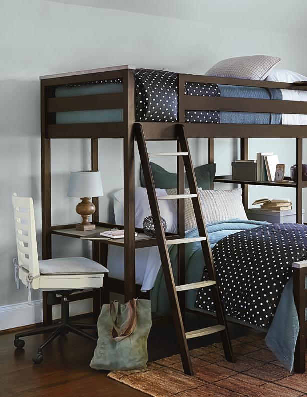 METAL LOFT BUNK BED (as shown with Twin Metal Bed underneath and ladder) 5321630 / 81w x 81d x 71h LOWER TWIN METAL BED 5321631 / 42w x 81d