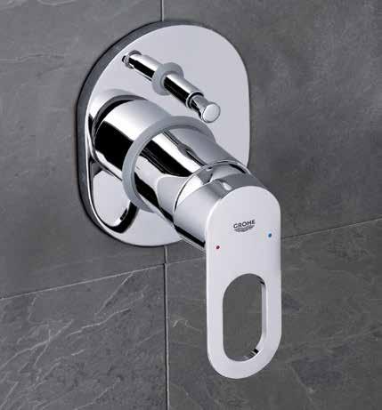 BAULOOP Inspired by Bauhaus, designed for modern bathrooms. Bauloop brings lightness to its surroundings through its striking loop-shaped lever handle and cylindrical body.