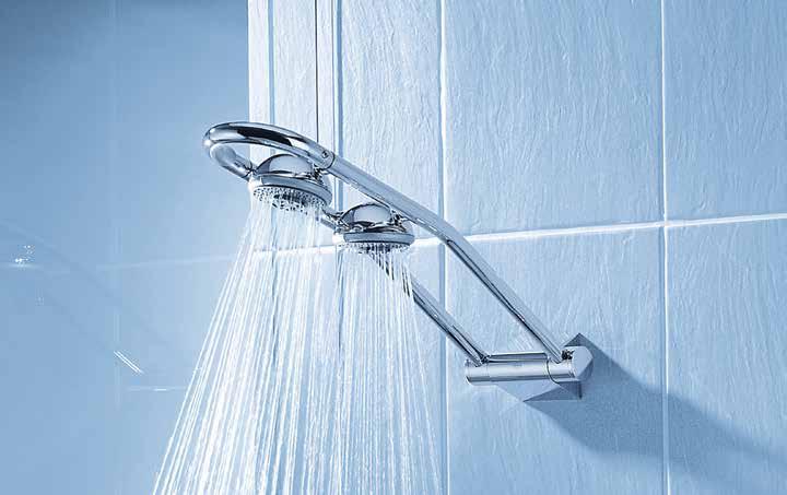 FREEHANDER 360 degree shower enjoyment. Relaxation is easily customised with the GROHE Freehander shower system, which incorporates two shower heads into one height adjustable unit.