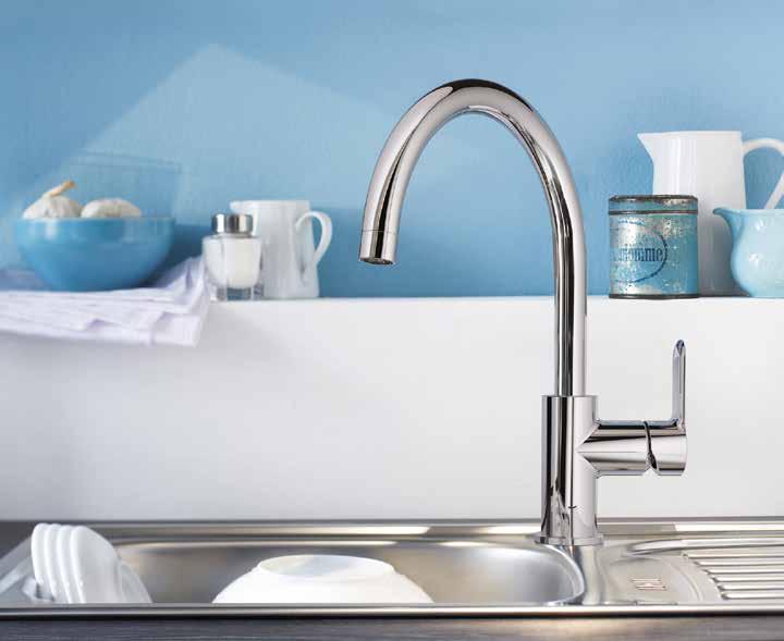 BAU Stunning simplicity defines the GROHE Bau.The cylindrical spout creates a lightness of design ideal for architectural schemes without compromising performance.