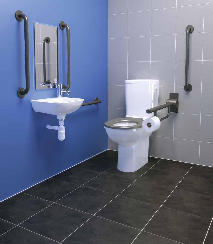 Delivered in one box Further rail colour options S8300 compliant LC approved 1000 single leaf doorset 1000 Waste bin 2 Pull rail (40mm) Mirror 700mm wide x 1000mm deep (mm from floor) HD 800-1000
