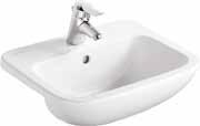 of Designer freedom range E017 fixing bolts 991 Concept lue washbasin mixer 1 hole with pop-up waste Choice of one or no tapholes (not supplied) 280 Ideal for wheelchair users E0079 Contemporary