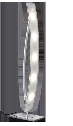 Curved Chrome & Glass Floor GL-DC5404/17 The Curved Chrome & Glass Floor is a low energy, dimmable LED fitting, ideal for lighting rooms