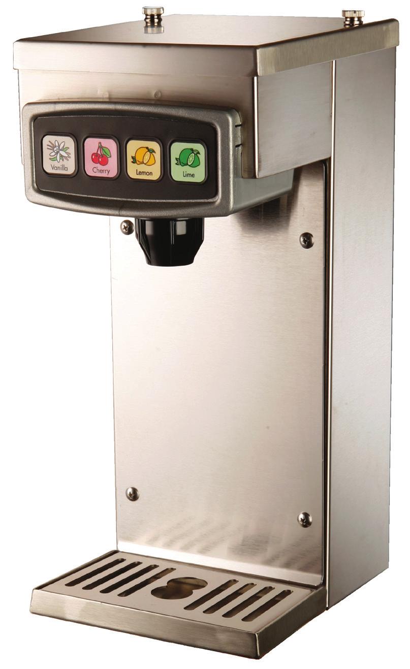 FLAVORBLAST TM TOWER FLAVOR SHOT DISPENSER FEATURES Ease of Use - Simple to maintain and easy to use One-touch - Selection buttons add a blast of flavor to fountain beverages Adjustable - FlavorBlast