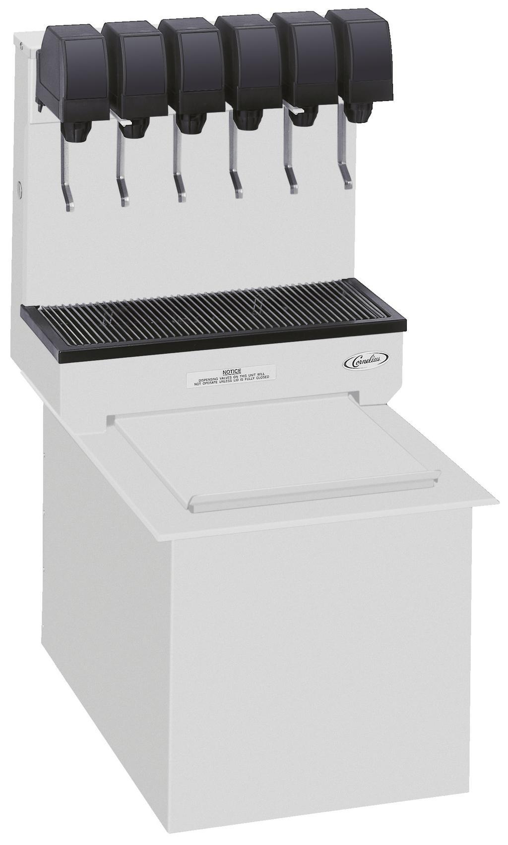 1522 POST-MIX DROP-IN DISPENSER FEATURES Large ice capacity - Ice