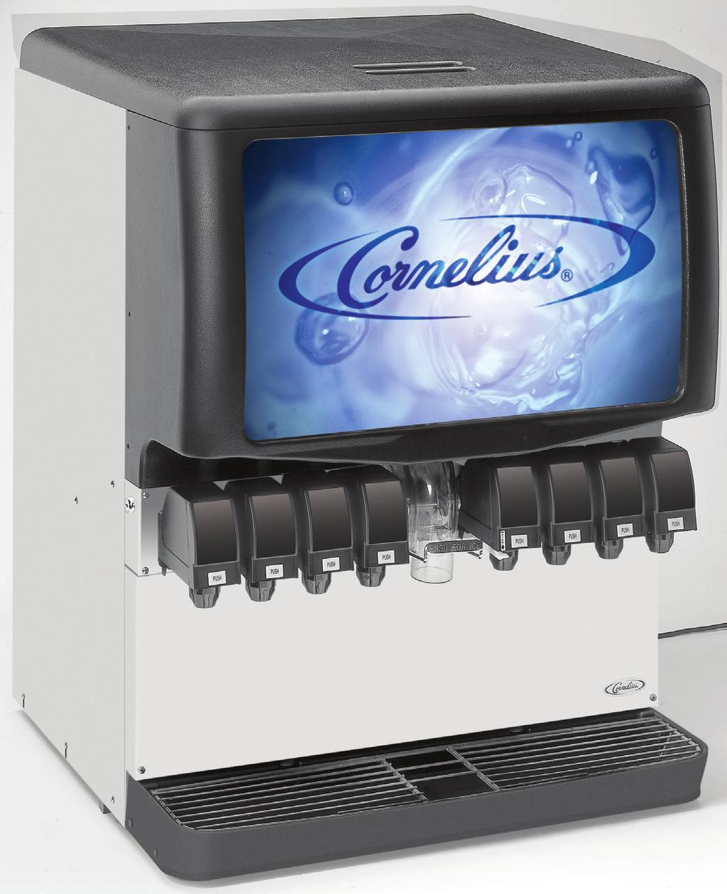 ENDURO 200 POST-MIX ICE DRINK DISPENSER FEATURES Large ice capactiy- 200 lb.