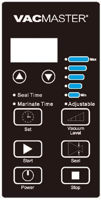 FEATURES Control Panel of the VacMaster DUO550 1. Digital Display - Displays the function settings and progress of the working cycle. 2.
