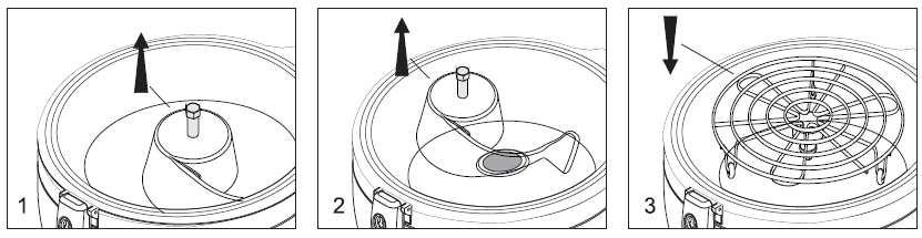 Using your Multi Chef Opening and Closing the Multi Chef: How to install the round wire rack: Note: To install the paddle, reverse the sequence above. How to remove the bowl from the Multi-cooker: 1.