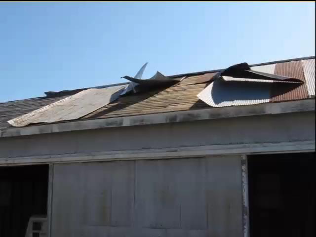 WIND DAMAGE Regarding windstorms, make sure all buildings with metal