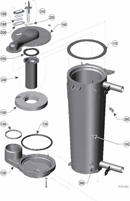 Replacement parts (continued) Heat exchanger assembly