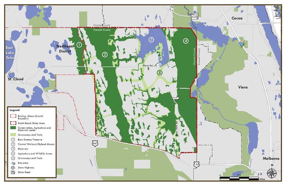 Figure 4 North Ranch Environmental Plan in Osceola County Source: Logan Simpson Design; Breedlove, Dennis & Associates PROTECTION FOR NATURAL RESOURCES AND SUSTAINABLE AGRICULTURE The foundation for