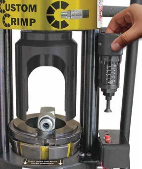CRIMPING WITH NOTCHED T420 PRESSURE PLATE Step 9: Set the Micro-Crimp Adjuster to the setting recommended by the hose and fi tting manufacturer