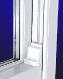 white PVCu in Options decorative horns to top sash, run through or plant-on deep bottom rail to bottom sash integral Georgian bar to double glazed unit, 18mm or 25mm width