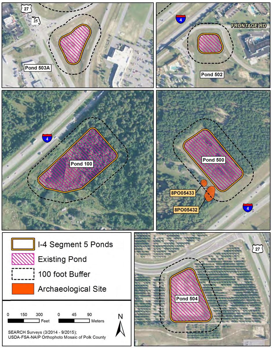 8.0 Survey Results Figure 13 Shovel test locations within the I 4 Segment 5 Ponds.