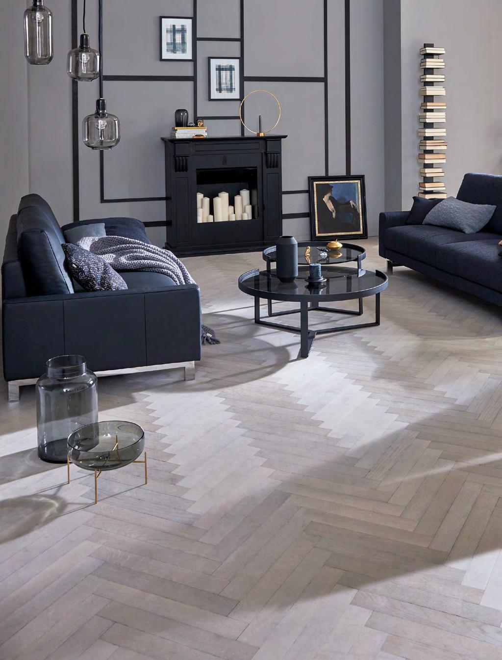 Exceptional Exclusivity 15 The elegant grey parquet floor is