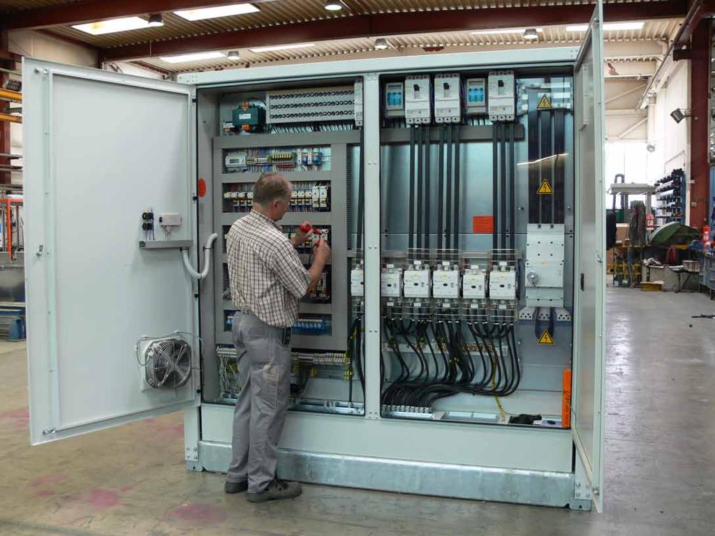 Electrical cabinet gwk engineers plan and design complete control boards under consideration of specific requirements and site standards.