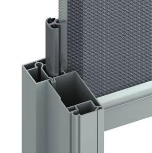 width x height in mm 85 3000 x 2000 95 3000 x 3000 Square head box Chamfered head box GUIDE SYSTEMS HunterDouglas ProScreen Zip provides two aluminium extruded side channels: 1. Snap on channel 2.