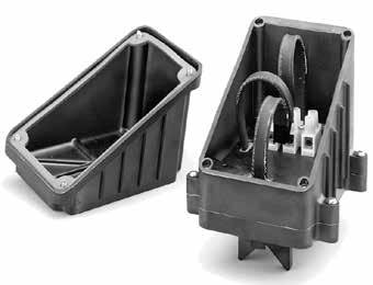 This model provides waterproof cable entry (for two cables for a splice or three cables for a tee), enclosure support, terminal block and a waterproof, corrosion resistant wiring enclosure.