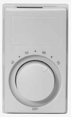 Controls WT Wall Mounted Residential & Commercial Room Thermostat THERMOSTATS & CONTROLS 22 Amps, 120 Vac - 240 Vac 18 Amps, 277 Vac 45-75 F Temperature Range Ivory Color Mounts in Standard