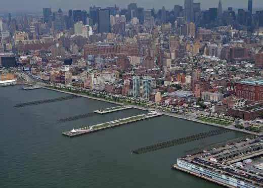 On the west shore of Manhattan, Hudson River Park stretches five miles from Battery Place to West 59th Street.