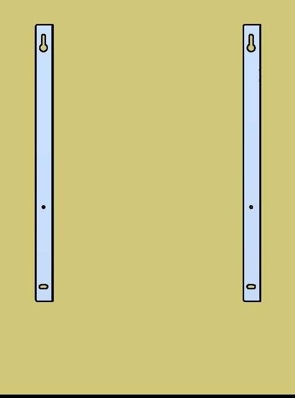 Place the two metal brackets provided on the floor and against the wall as shown in image 1 below.