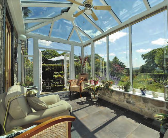 the conservatory. The system can also accommodate brick columns and dwarf walls.