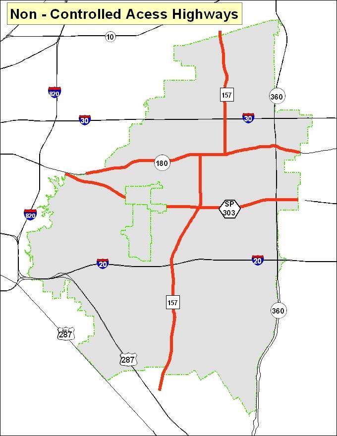 ATTACHMENT A STATE MAINTAINED NON-CONTROLLED ACCESS HIGHWAYS ARLINGTON, TEXAS 1. Farm to Market 157 from north city limit to SH 180 2.