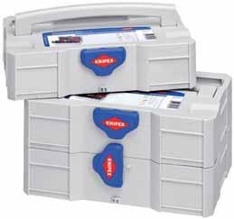 CRIMP ASSORTMENTS 90 Crimp Assortments in a TANOS MINI-systainer the systainer with one turn and connect to a second systainer without disconnection two stackable plastic inserts with 6 trays each