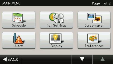 Time Mode Buttons Override Button Main Menu Screen Sub Menu Screen Sub Menu Scrolling